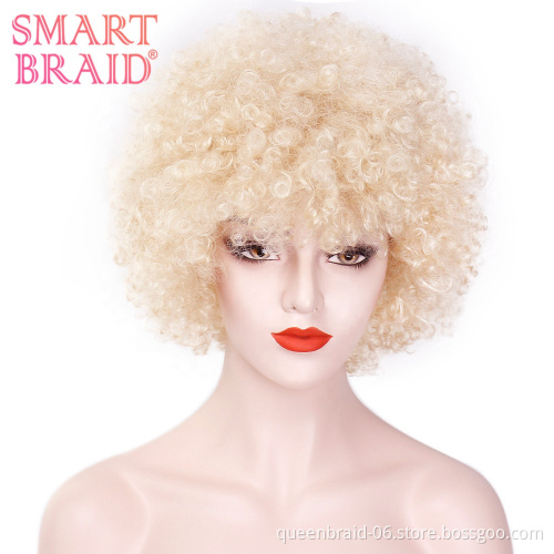 Cheap Synthetic Wholesale Black Afro Kinky Curly Short Bob Wig With Bangs For Black Women Synthetic Hair Wigs